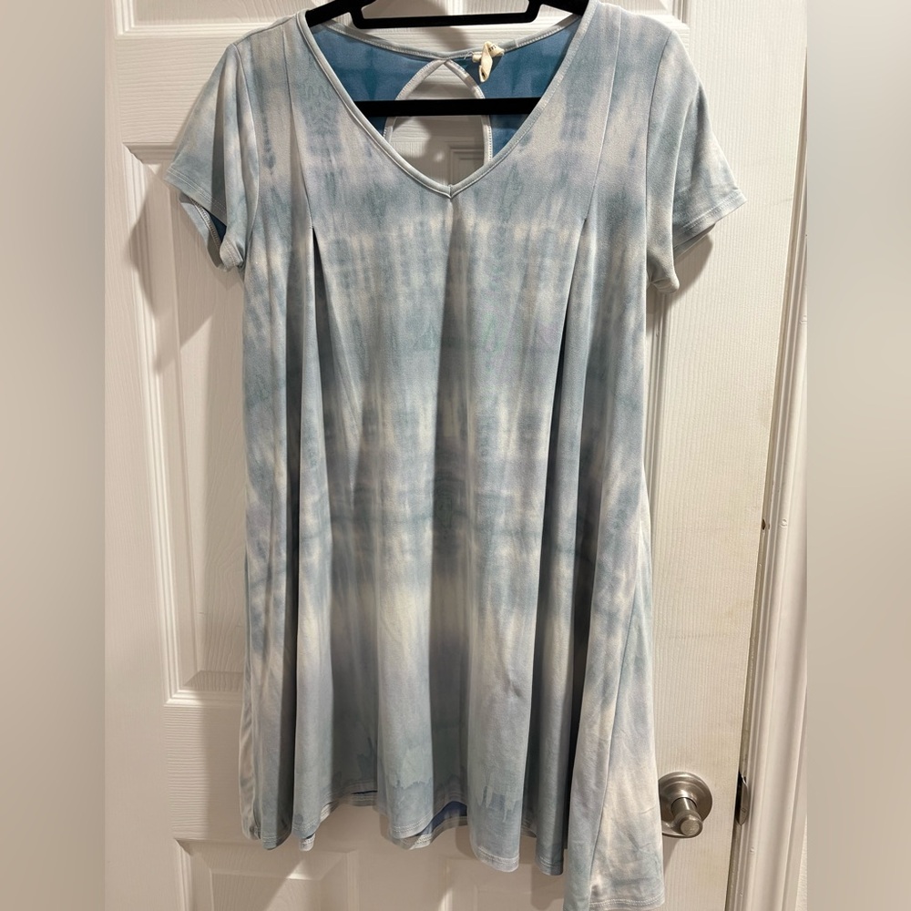 Blue Tie-Dye Women's Dress